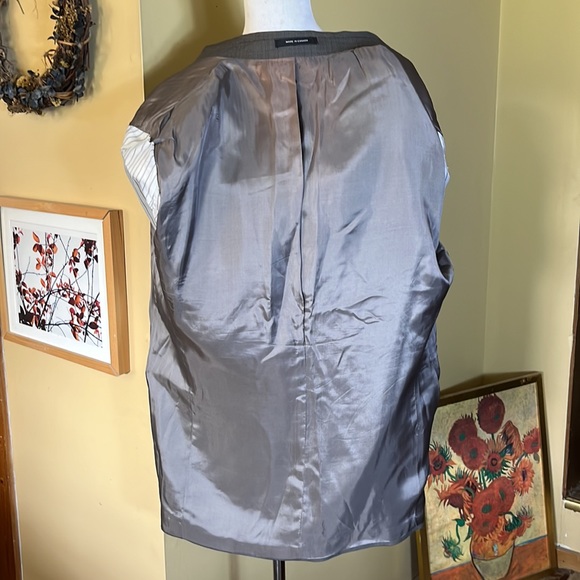 CALVIN KLEIN Size 42 Lightwgt 100% Wool YearRound Classic Blazer Tan/Blue Micro - Picture 14 of 15